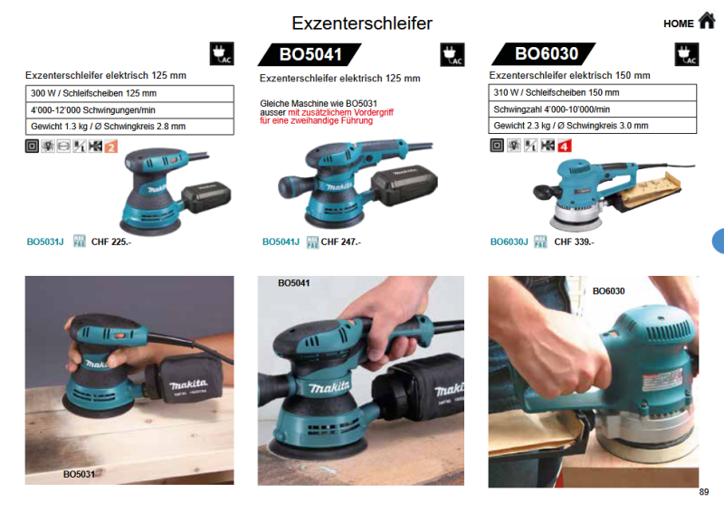 24. Makita Exzenter- und Schwingschleifer